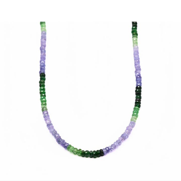 Tsavorite Tanzanite Faceted Necklace