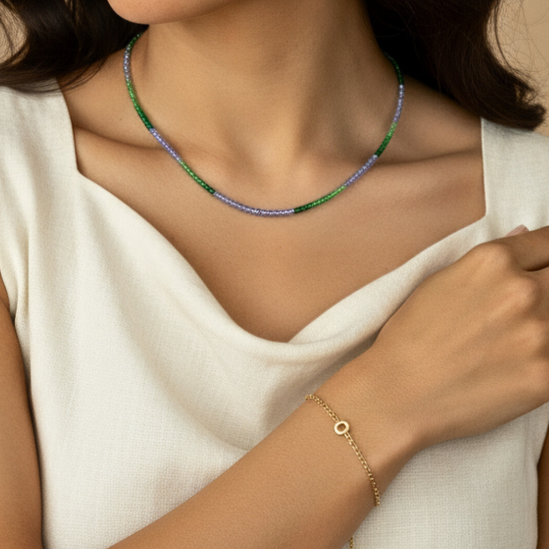 Tsavorite Tanzanite Necklace